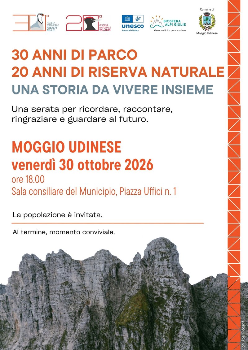 Locandina serate celebrative 30esimo - Moggio Ud
