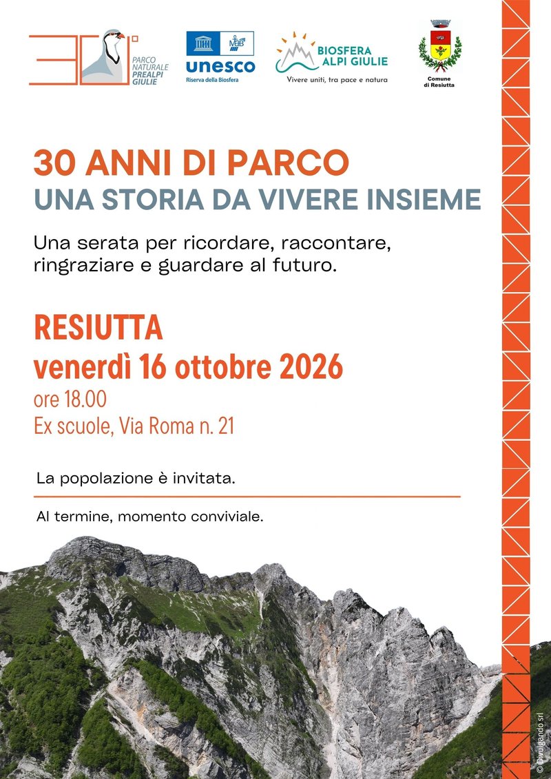 Locandina serate celebrative 30esimo - Resiutta